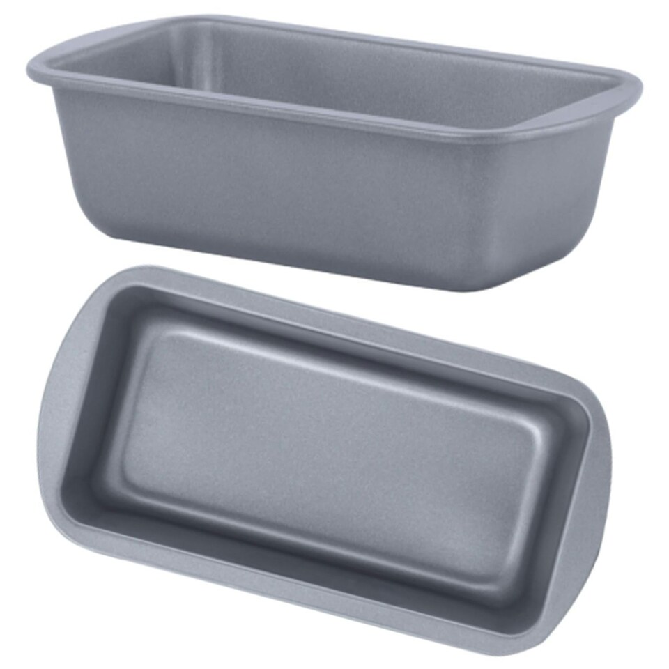 image 1 of 2 x 2lb Non-Stick Bread & Cake Long Rectangular Oven Pan Fridge & Freezer Safe