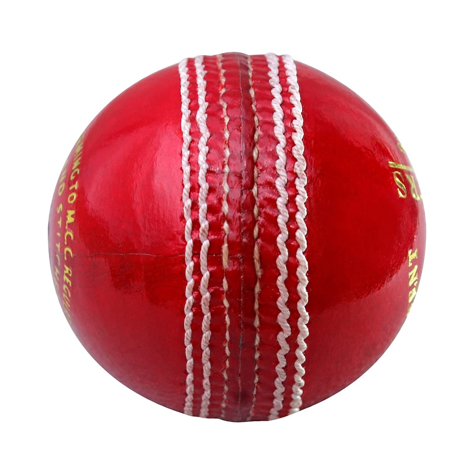 image 1 of Readers Leather Cricket Ball | Red | Red/Gold | One Size | 1