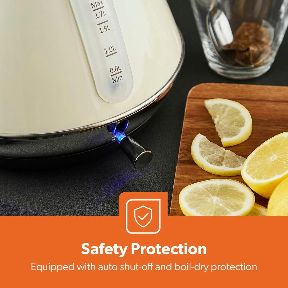 image 1 of GEEPAS 1.7L  Electric Kettle, Retrovive Cream