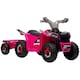 image 1 of HOMCOM Electric Quad Bike, 6V Kids Ride-On ATV with Back Trailer - Pink