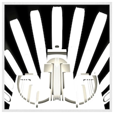Art deco skyscraper in black & white (Picture Frame) White | XL