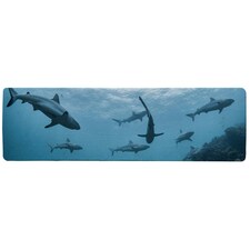 Schooling grey reef sharks, Ningaloo reef, Western Australia Designer (Runner Rug)