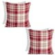 image 1 of OHS 2 x Dorset Woven Check Printed Filled Cushions, 45x45cm - Red