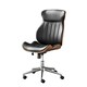 image 1 of Furniturebox Parker Black Faux Leather Wood Back Office Chair