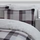 image 2 of OHS Check Print Teddy Fleece Duver Cover and Pillowcase Set, Single - Grey