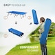 image 4 of Outsunny Double Camping Folding Cot Outdoor Portable Sleeping Bed, Blue