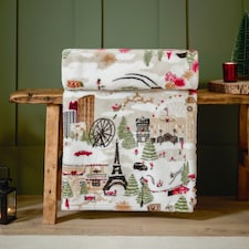 Furn Joy To All Printed Fleece Throw | Cream | Cream | 1