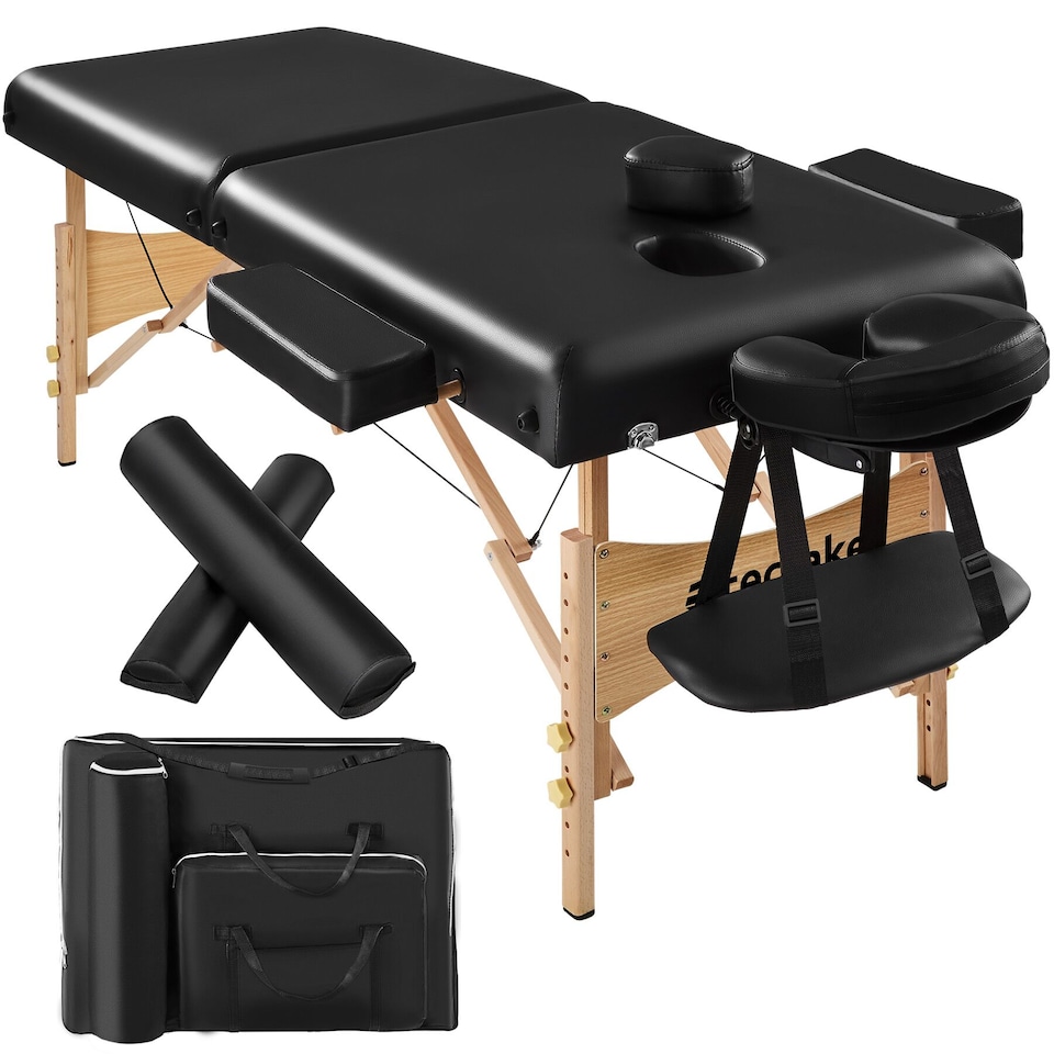 image 1 of Massage Table Set Suman - 2-zone, 7.5 cm padding, including bolsters, bag, head and armrests | Black | black | 1