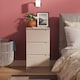image 2 of Lucca 3 Drawer Bedside Cabinet in Kashmir Gloss & Grey Oak (Ready Assembled) | Cream | Kashmir Gloss & Grey Oak