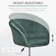 image 5 of HOMCOM Dressing Table Chair, 360 Swivel Velvet-feel Upholstered Vanity Chair with Tub Seat, Back, Adjustable Height for Bedroom Makeup, Green