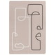 image 1 of line art of two faces (Rug) Cream | S