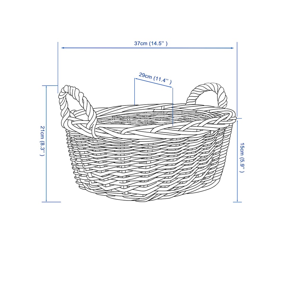 image 1 of Wickerfield Rectangular Wicker Gift Hamper Basket with Handles