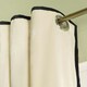 image 3 of OHS Piped Edge Velvet Light Reducing Insulated Panel Pair Eyelet Curtains, 66x90" Multi | Cream/Black