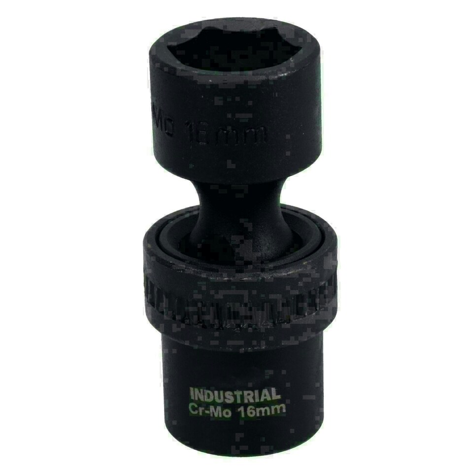 image 1 of 16mm 3/8in Drive Universal Swivel Wobble Metric Impact Shallow Socket