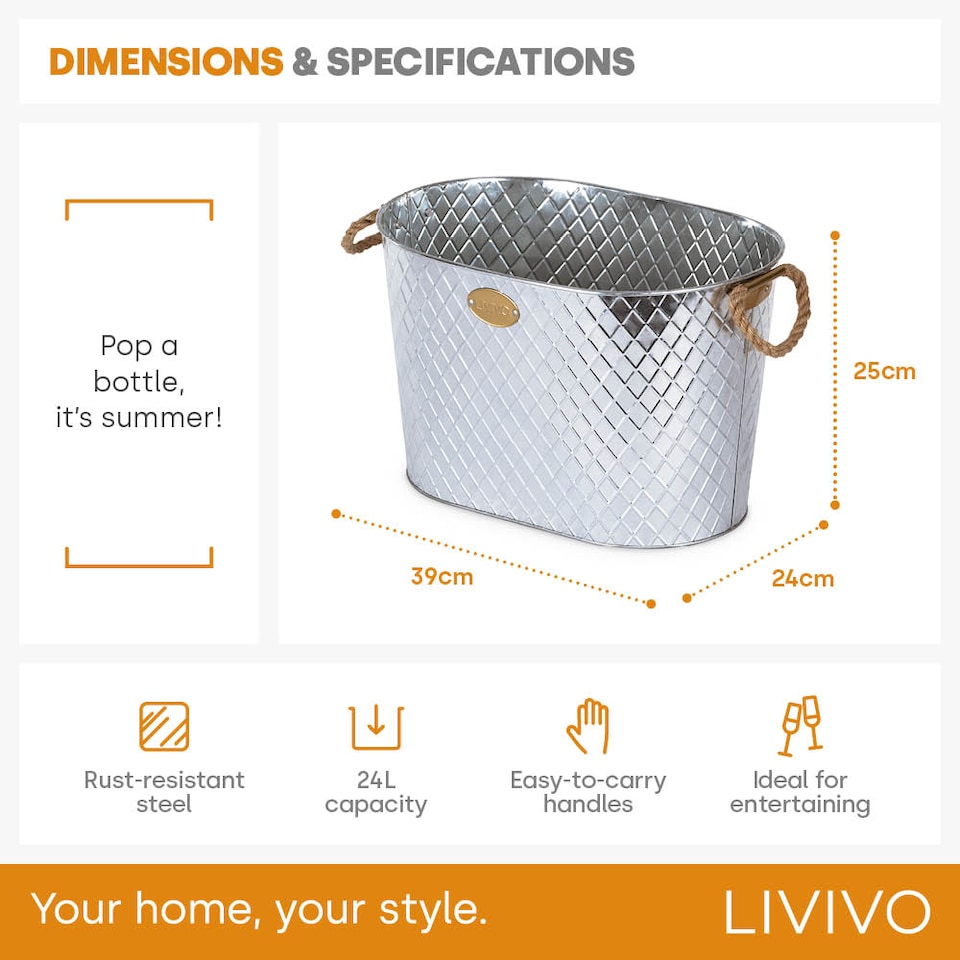 image 1 of Polished Steel Ice Bucket