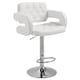 image 1 of HOMCOM Swivel Bar Stool with Extra Large Seat, PU Leather Upholstered Adjustable Barstool with Back, Arm and Footrest, Breakfast Bar Chair for Bistro, Kitchen, White