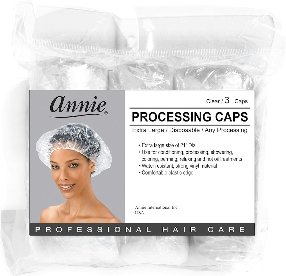 image 1 of Annie Clear Processing Caps Xl 3pc Caps N/A