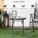 image 4 of Outsunny Round Folding Side Table w/ Imitation Marble Glass Top, White