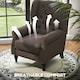 image 5 of HOMCOM Accent Chair Wingback Armchair Retro Tufted Club Wood Fabric, Brown