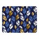 image 1 of White Blue & Gold Leaves On Navy Blanket | Multi