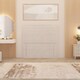 image 6 of Divan Bed Base with 4 Drawers & Plain Floor Standing Headboard Plush Velvet | White | White