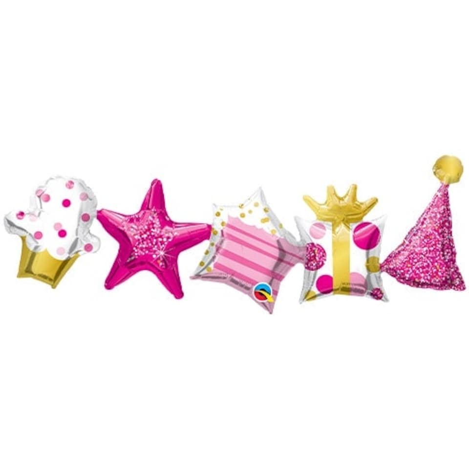 Pink Birthday Balloon Garland Air Fill Giant Foil Balloon 104cm / 41 in