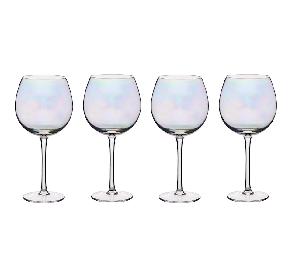 image 1 of BarCraft Set of 4 Iridescent Gin Glasses, Elegant Balloon Cocktail Glasses