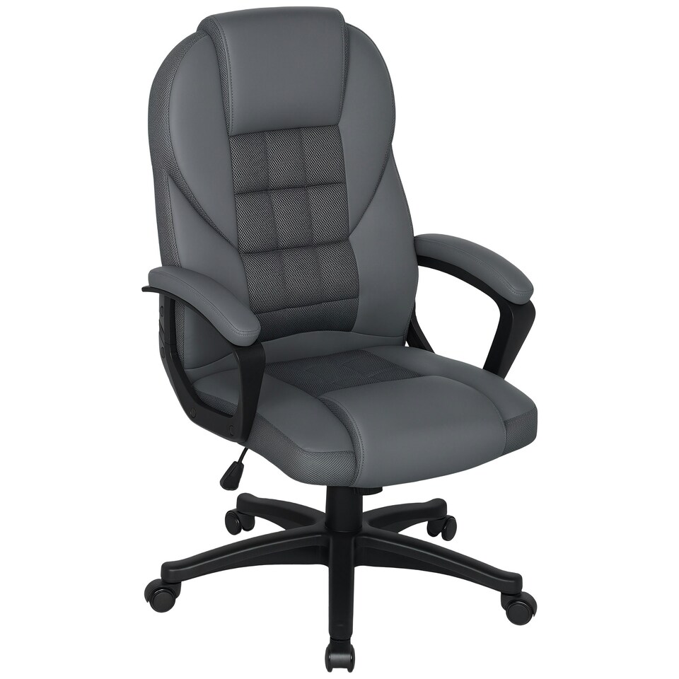 image 1 of HOMCOM Executive Office Chair with High Back, Computer Chair, Charcoal Grey Grey | Black