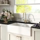 image 4 of Fireclay Kitchen Bundle - Double Bowl Stepped Weir Butler Sink, Wastes & Mono Crosshead Tap, 795mm - Brushed Brass - Balterley