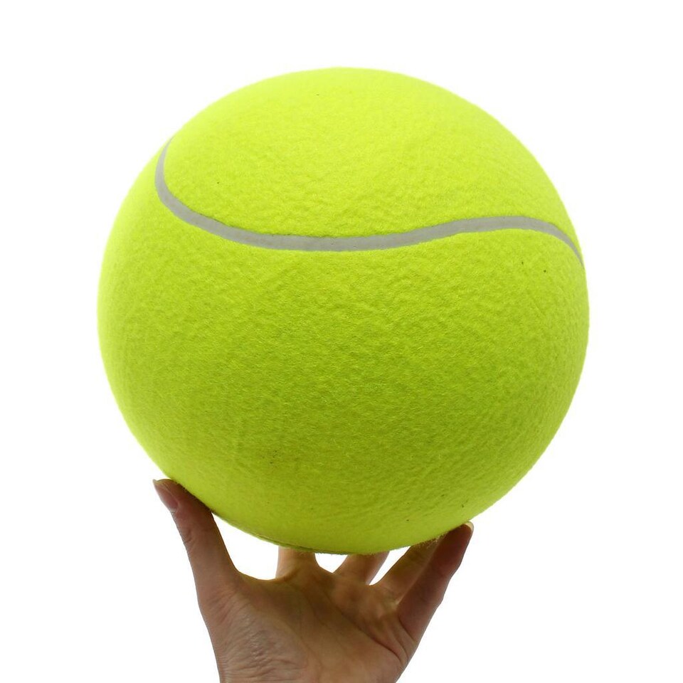 image 1 of The Magic Toy Shop Giant Tennis Ball 24cm Big Outdoor Beach Sports Inflatable Toy