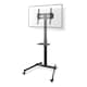 image 1 of Nedis TV Floor Presentation Meeting Stand Lockable Wheeled Trolley 32-55" up to 35 kg, Column Design, Adjustable, Snap-lock, AV Shelf - Black