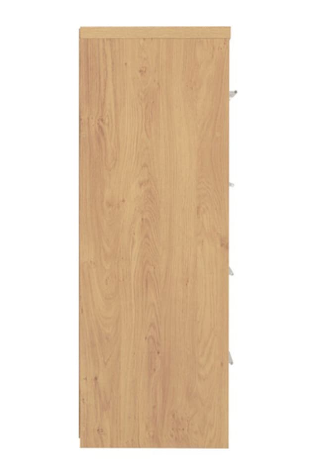 image 1 of Seville 3+2 Drawer Chest - L39.5 x W85 x H110.5 cm - White High Gloss/Light Oak Effect Veneer