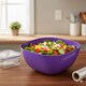 image 5 of Large Durable Plastic Salad Serving Bowl Microwave Dishwasher Food Safe | Purple | Purple | 1