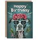 image 1 of Staffy Lover Flowers Sunglasses Woman Dog Her Birthday Card