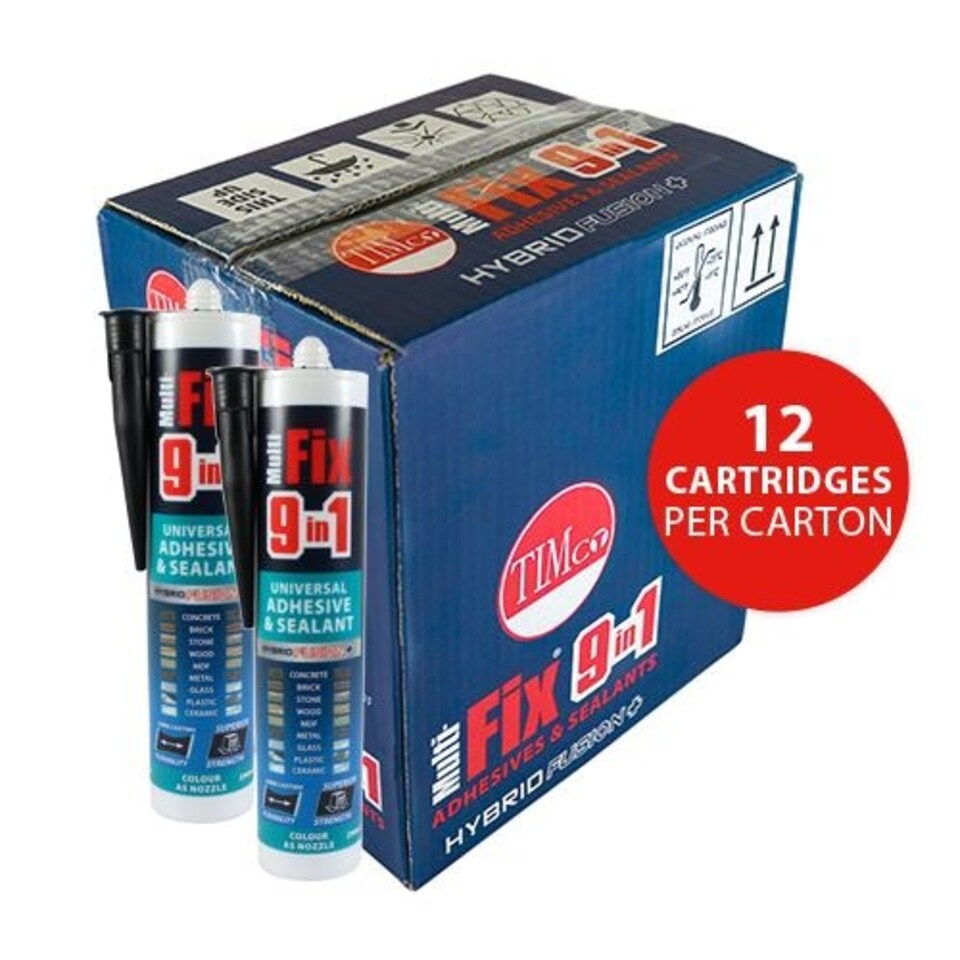image 1 of Timco - 9 in 1 Universal Adhesive & Sealant - Black (Size 290ml - 1 Each)