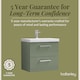 image 6 of Bathroom Wall Hung 2 Soft Close Drawer Vanity Unit, Satin Green, 610mm | Green | Satin Green | 579 x 610 x 390mm