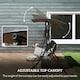 image 3 of Outsunny 3-Seater Swing Seat w/Canopy & Coffee Table, Dark Grey Grey | Dark Grey