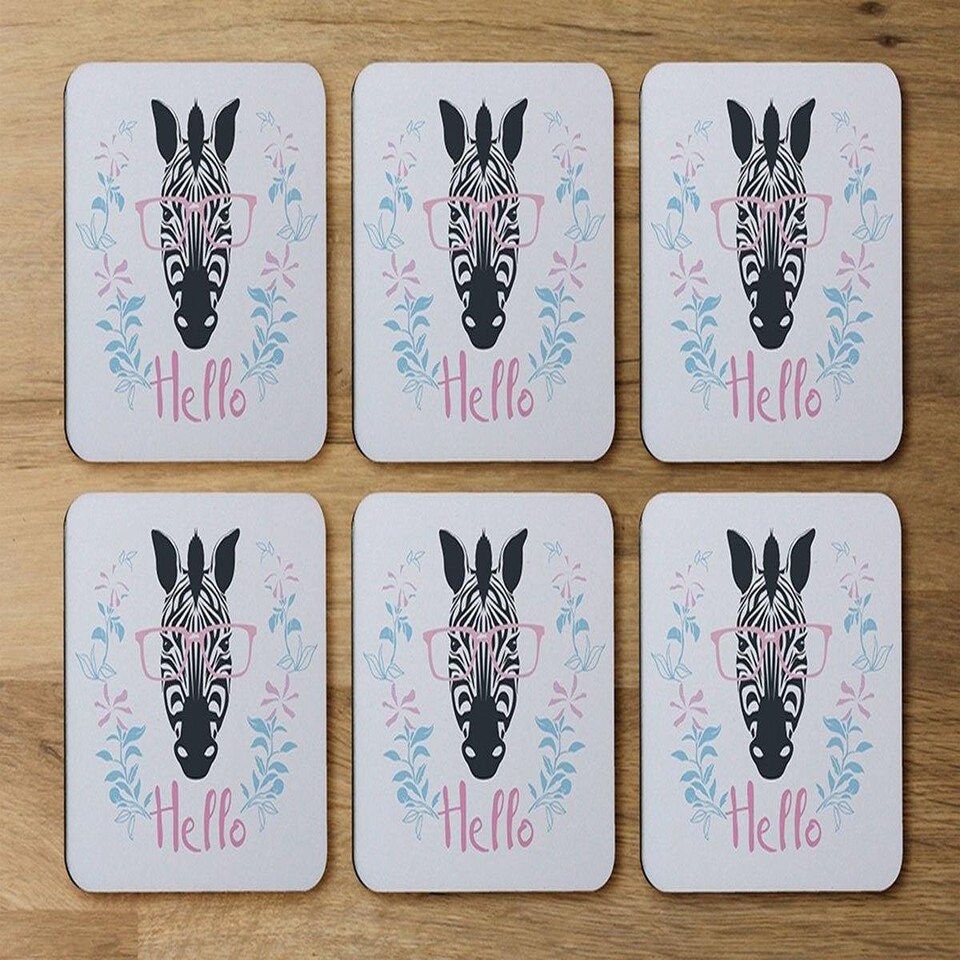 image 1 of Hello Zebra (Coaster)