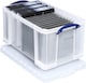 image 3 of Really Useful Plastic Storage Box 48 Litre CLEAR Pack of 3