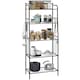 image 1 of HOMCOM 5-Tier Kitchen Storage Unit, Microwave Stand with Open Shelves and Hooks