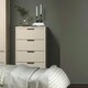 image 6 of Augusta Driftwood, 4 Drawer Narrow Chest Of Drawers Cream