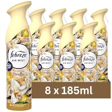 Febreze Sun-Kissed Vanilla Air Freshener Spray 185ml 8 Pack