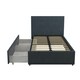 image 2 of Kelly Bed with Storage Fabric Navy, Single