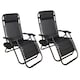 image 1 of Set of 2 Padded Zero Gravity Recliner Chairs with Cup Holders - Outdoor Garden Lounger