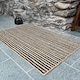 image 3 of CHAKKAR DARK Stripe Rectangular Braided Beige Black Rug - Jute - L75 x W120 - Beige/Black Brown