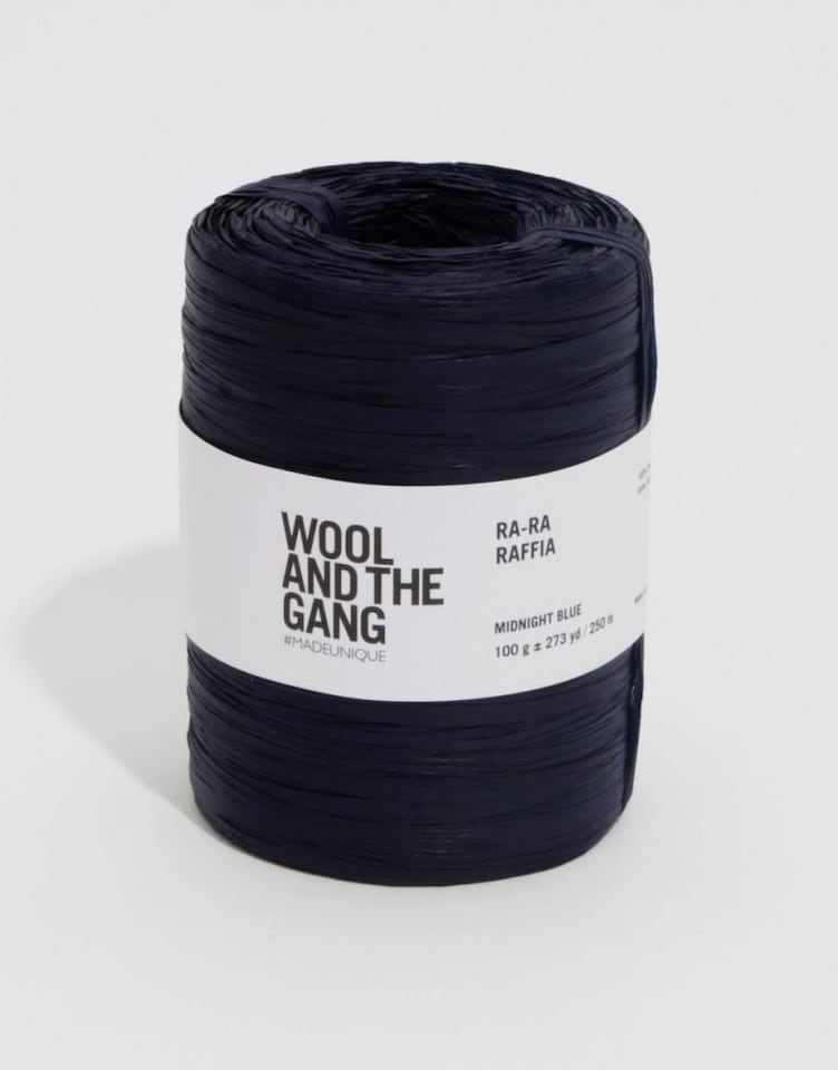 Wool and the Gang Navy Ra-Ra Raffia Yarn For Crochet, Knitting - per 100 gram ball