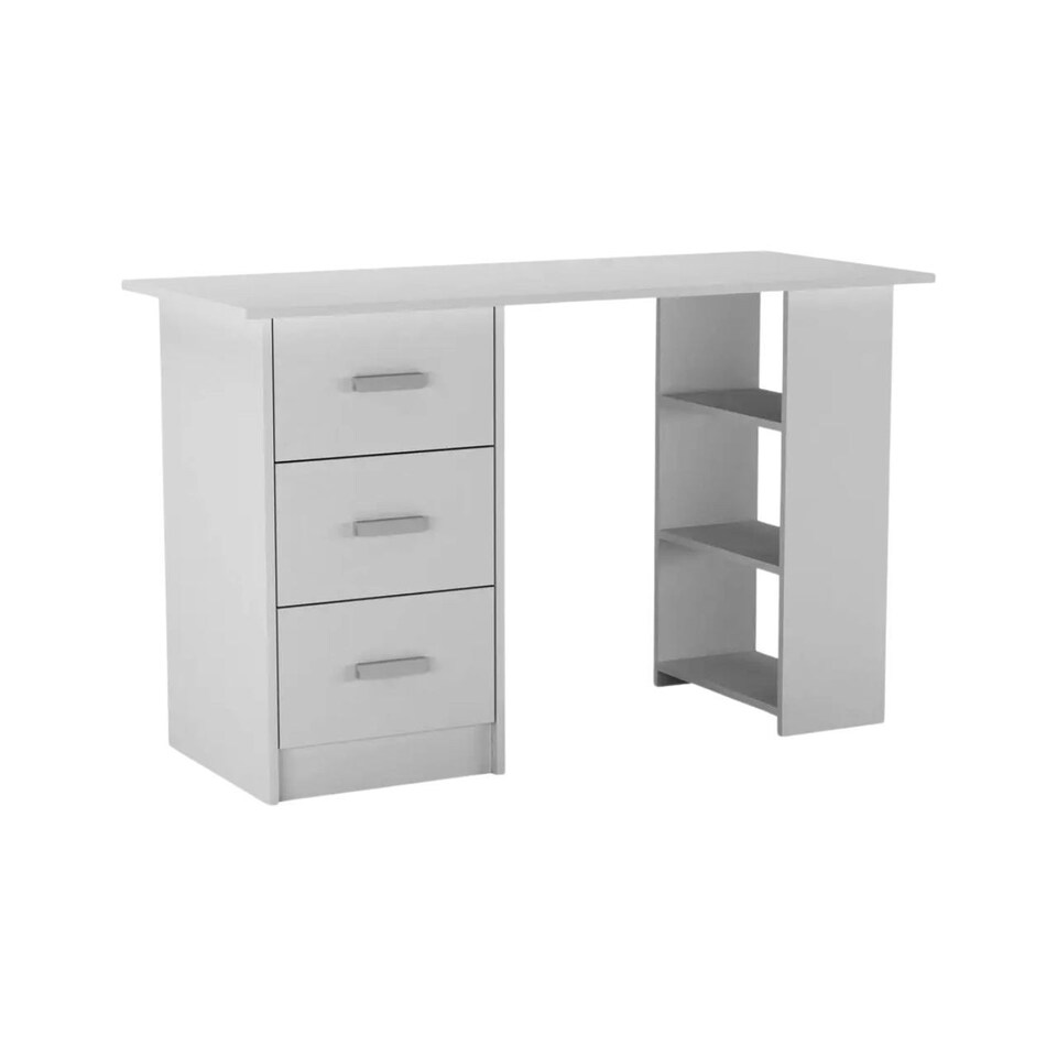 image 1 of 3-Drawer 3-Shelf Desk with Customizable Layout Black | 0