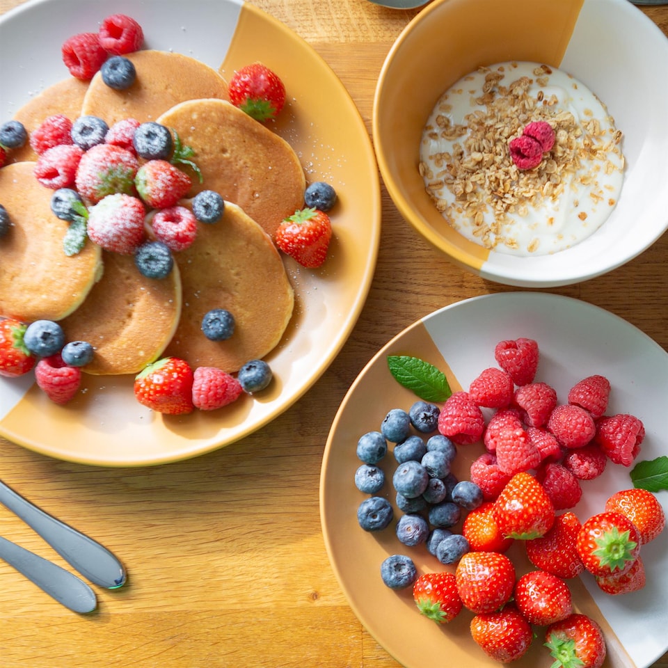 image 1 of Nicola Spring Dipped Stoneware Cereal Bowls - 16.5cm - Mustard - Pack of 4 | Yellow | Mustard