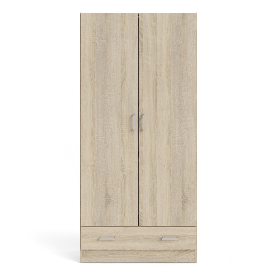 image 1 of Space Wardrobe with 2 Doors + 1 Drawer in Oak 1750