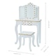 image 3 of Teamson Kids Polka Dot Prints Gisele Vanity Playset with LED Mirror